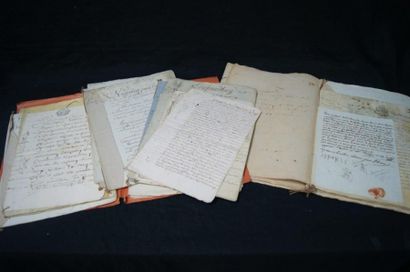 null Lot de manuscrits anciens (essentiellement des actes notariés) des XVIIIe et...