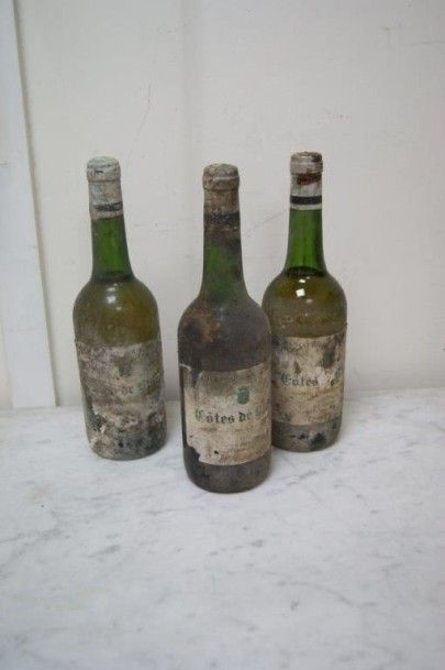 null 3 bouteilles de COTE DE BLAYE 1976 ( étiquettes sales et très abimées )
