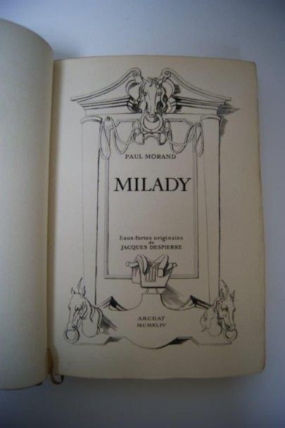 null Paul MORAND "Milady". Archat, 1946. Eaux fortes originales de Jacques Despierre....