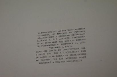 null Marquis de FOUDRAS "Les Gentilhommes chasseurs". Paris, Editions littéraires...