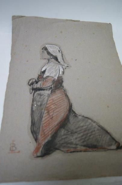 null BONNAT Léon-Joseph-Florentin (1834-1922) 

Pochette contenant, 2 dessins figurant...
