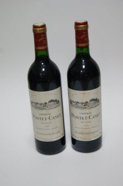 null 2 bouteilles de Pauillac, Château Pontet-Canet 1989.