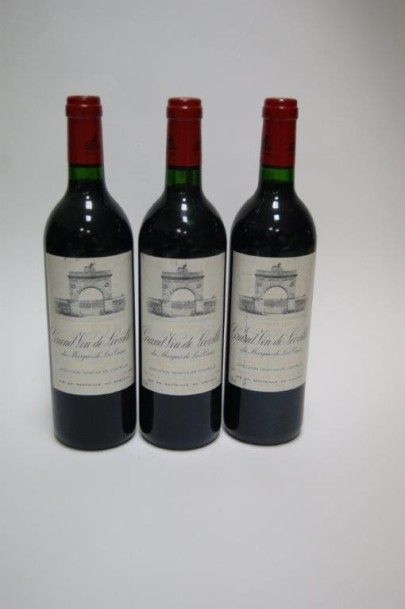 null 3 bouteilles de Saint Julien, Grand Vin de Léoville du Marquis de Las Cases,...