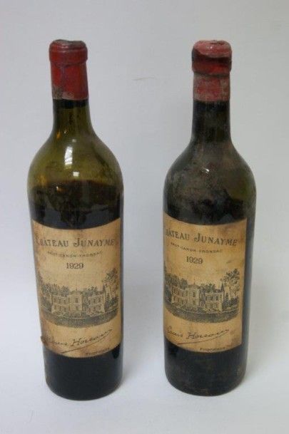 null 2 bouteilles de Bordeaux, Château Junayme, 1929.
