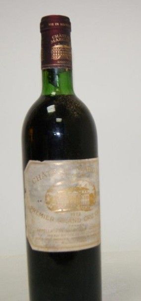 null 1 bouteille de Chateau Margaux premier grand cru classé , 1972. Etiquette s...