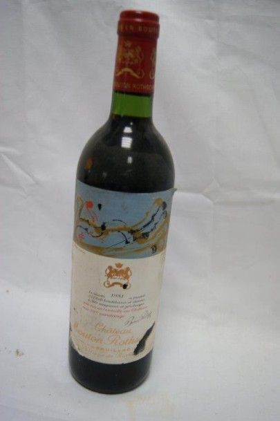 null 1 bouteille de château Mouton Rothschild, 1981. Etiquette légèrement abîmée...