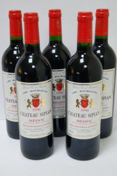 null 5 bouteilles de Château Sipian, 1996.