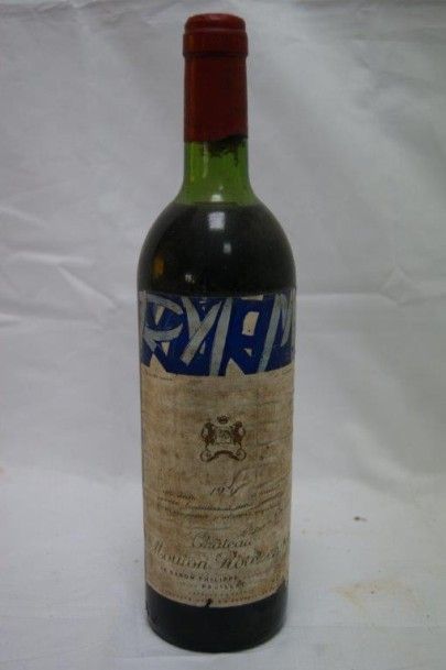 null 1 bouteille de Château Mouton Rothschild 1976. Etiquette sale et légèrement...