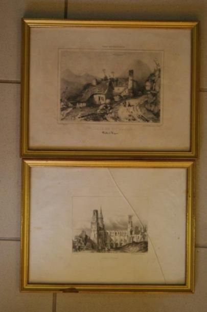 null D'après Durand "L'Art en province" Paire de gravures. XIXe siècle. 15 x 17 cm...