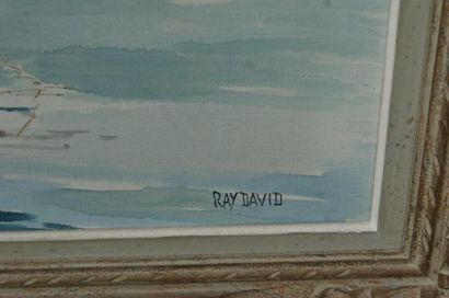 null RAY David "Port", huile sur toile. 65x100 cm