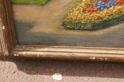 null Leopold DELBEKE ( 1866-1932) "Versailles" huile sur toile signé et titré en...