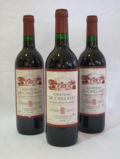 null 3 bouteilles de château de Caillavet, 1998.