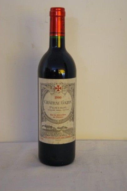 null 1 bouteille de Pomerol, Château Gazin, 1990 (étiquette légèrement sale)