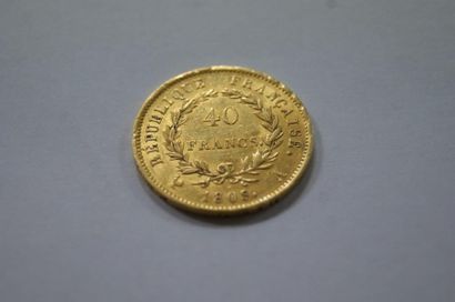 null Pièce de 40 francs Napoléon Ier, 1808, atelier A. Poids : 13 g