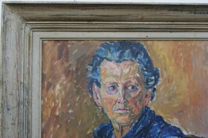 null CZAPSKI Józef (1896-1993)
Portrait de Mme B. 
Huile sur toile
Signée et dédicacée...