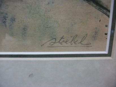 null Edgard STOEBEL (1909-2001) "Champs Elysées" Huile sur papier. 21 x 29 cm Encadré...