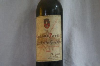 null 1 bouteille de Saint Emilion Grand Cru, château Pressac, 1966. (étiquette s...