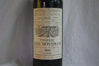 null 1 bouteille de château Côte Montpezat, Côtes de Castillon, 1978. (étiquette...