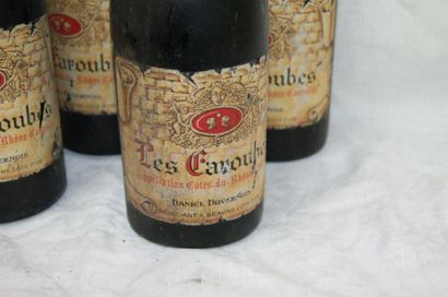 null 8 bouteilles de Côtes du Rhône , les Caroubes , Daniel Duvernois, 1970 ( étiquettes...