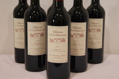 null 6 bouteilles de Bordeaux "Château La Fleur Moulineau", 2015.