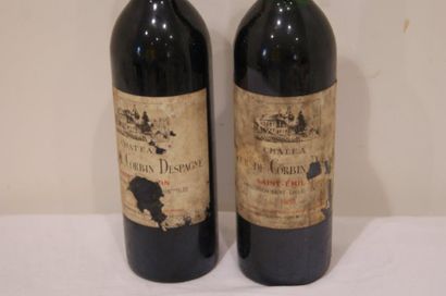 null 2 bouteilles de Saint Emilion "Château Tours de Corbin Despagne". Une bouteille...