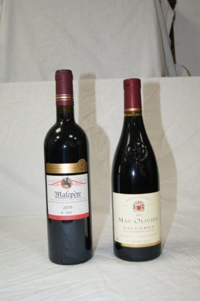 null 2 bouteilles de vin rouge Faugeres 2011, Malepere 2010