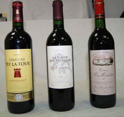 null 3 bouteilles de Bordeaux, Château la Rivalerie 1997, La Fleur des joualles 1999,...