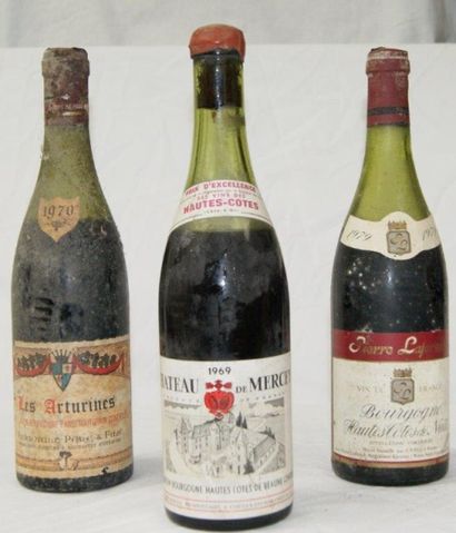 null 3 bouteilles de bourgogne : château de Mercey 1969, Hautes côtes de nuits 1979,...