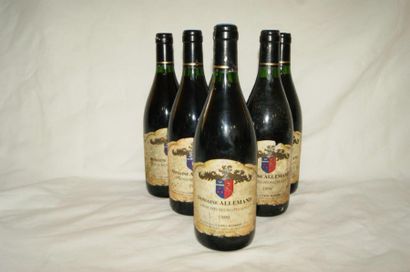 null 6 bouteilles de vin de Pays des Hautes Alpes, domaine Allemand, 1999. (étiquettes...