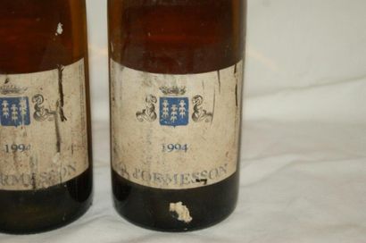 null 2 bouteilles de vin de pays d'Oc "O. d'Ormesson", 1994. (étiquettes sales et...