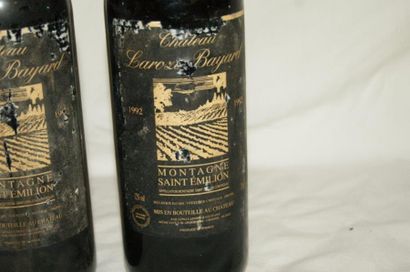 null 2 bouteilles de Montagne Saint Emilion, château Laroze Bayard, 1992 (étiquettes...