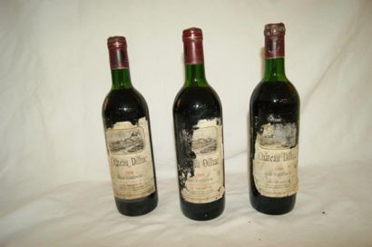 null 3 bouteilles de Haut Médoc, château Dilhac, 1988. (étiquettes sales et abîm...