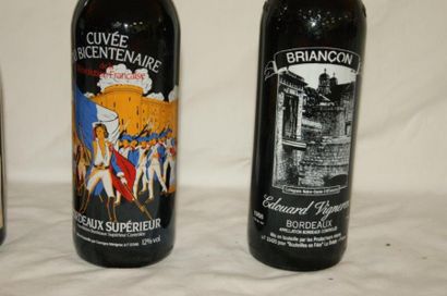 null Lot de 3 bouteilles de vin rouge : Bordeaux "Cuvée du Bicentenaire de la Révolution",...