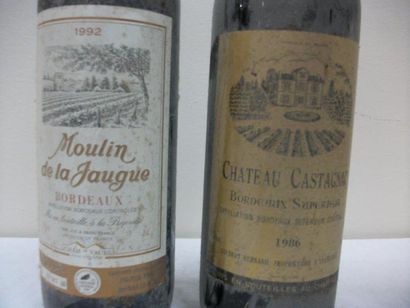null 2 bouteilles de Bordeaux : Moulin de la Jaugue 1992 et Château Castagnac 19...