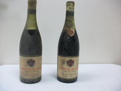 null 2 bouteilles de Volnay, Clos des Chênes, Charles Giraud, 1957 (pour l'une)....