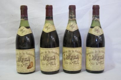 null 4 bouteilles de Côtes du Rhône, domaine de La Guicharde, 1978. (étiquettes sales,...