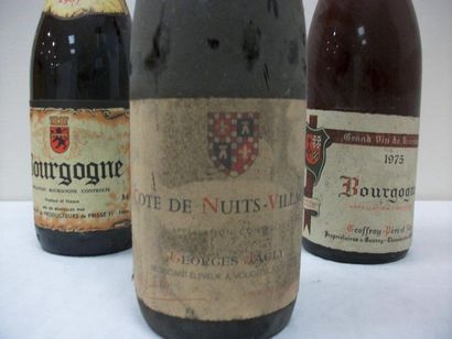 null 3 bouteilles de Bourgogne: Côtes de Nuits Villages, georges Jacly, 1967 et Bourgogne...
