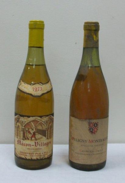 null 2 bouteilles de vin blanc : Puligny-Montrachet, Georges Jacly (sans date) et...