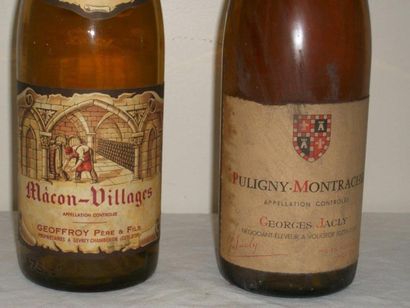 null 2 bouteilles de vin blanc : Puligny-Montrachet, Georges Jacly (sans date) et...