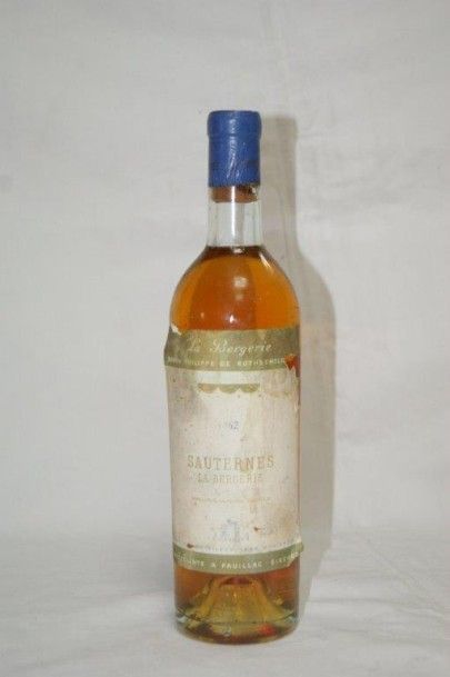 null 1 bouteille de Sauternes "La Bergerie", baron Philippe de Rothschild, 1962....