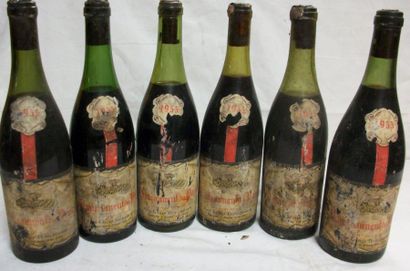 null 6 bouteilles de Châteauneuf du Pape, Louis Boulanger, 1955.(étiquettes sales...