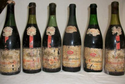 null Lot de 6 bouteilles : 4 Chateauneuf du Pape Louis Boulanger 1955 et 2 Côtes...