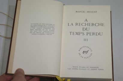 null PROUST "A la recherche du Temps perdu" La Pléiade, tome 1,2 et 3. 1961. Sous...