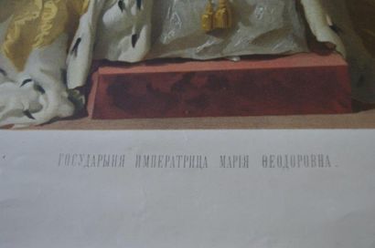 null Ecole russe, d'après Sokoloff, Série de 3 lithographies en couleurs, figurant...