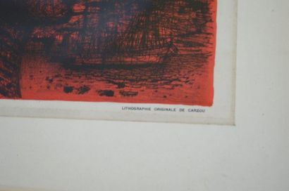 null CARZOU Jean (1907-2000) Visage féminin. Lithographie. 34 x 48 cm (à vue) Encadrée...