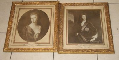 null D'après Godefrey KNELLER, Paire de reproductions figurant les portraits du Duc...