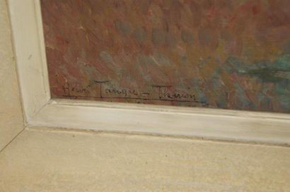 null Henri Tangre-Thirion "Vue de Parc" Huile sur toile. 51 x 62 cm Cadre en bois...
