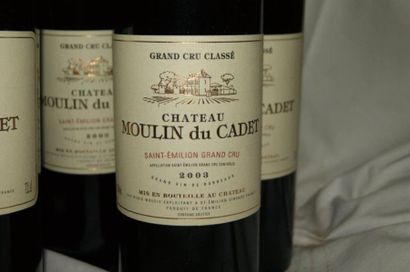 null 6 bouteilles de St Emilion Grand Cru, Château Moulin du Cadet, 2003.