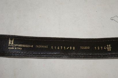 null Lot de ceintures dont Moreschi (cuir et nubuc, taille 95 / 38), 3 ceinture faaçon...