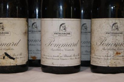 null Six bouteilles de Pommard , Patriarche père et fils , 1985; Etiquettes sales.LB...